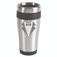 Silver Tuxedo Wedding Tux 16oz Travel Tumbler