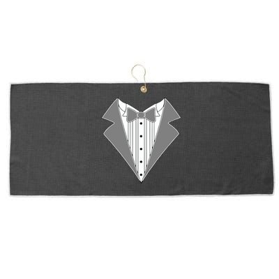 Silver Tuxedo Wedding Tux Large Microfiber Waffle Golf Towel
