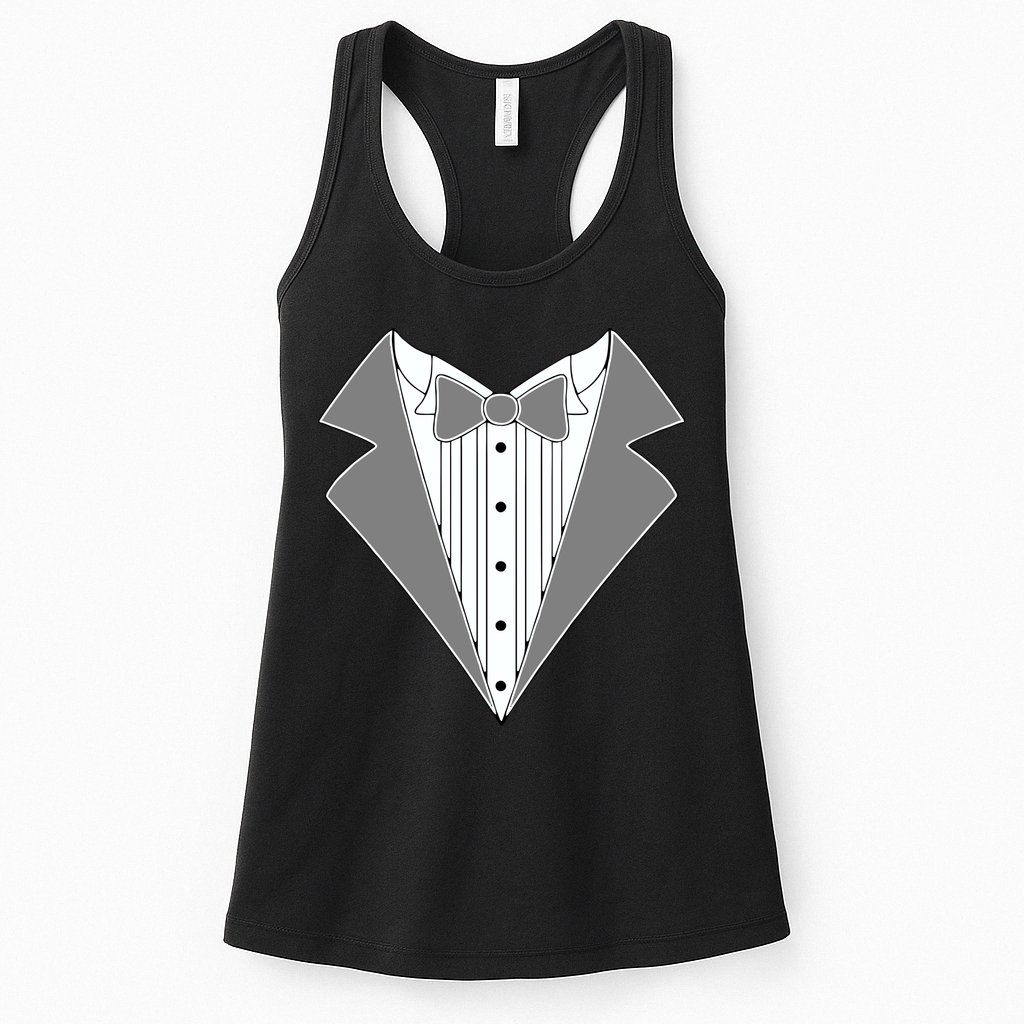 Silver Tuxedo Wedding Tux Womens Tank Top