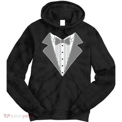 Silver Tuxedo Wedding Tux Tie Dye Hoodie