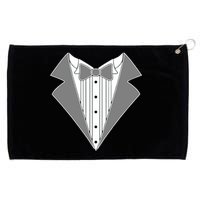 Silver Tuxedo Wedding Tux Grommeted Golf Towel