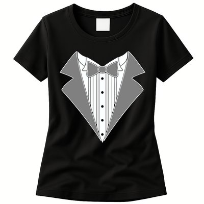Silver Tuxedo Wedding Tux Womens T-Shirt