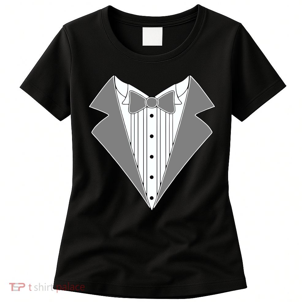 Silver Tuxedo Wedding Tux Womens T-Shirt