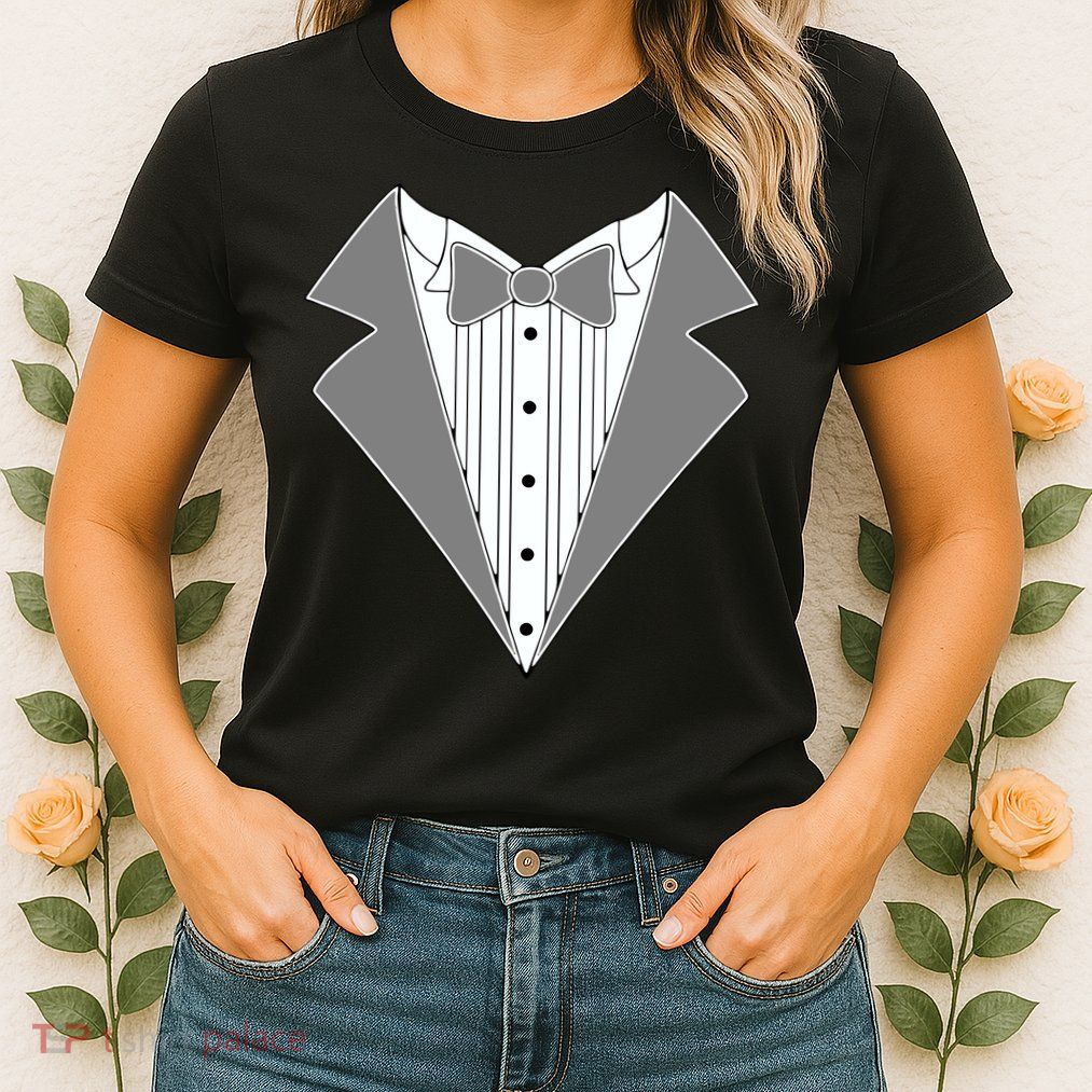 Silver Tuxedo Wedding Tux Womens T-Shirt