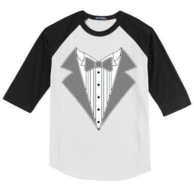 Silver Tuxedo Wedding Tux Kids Colorblock Raglan Jersey