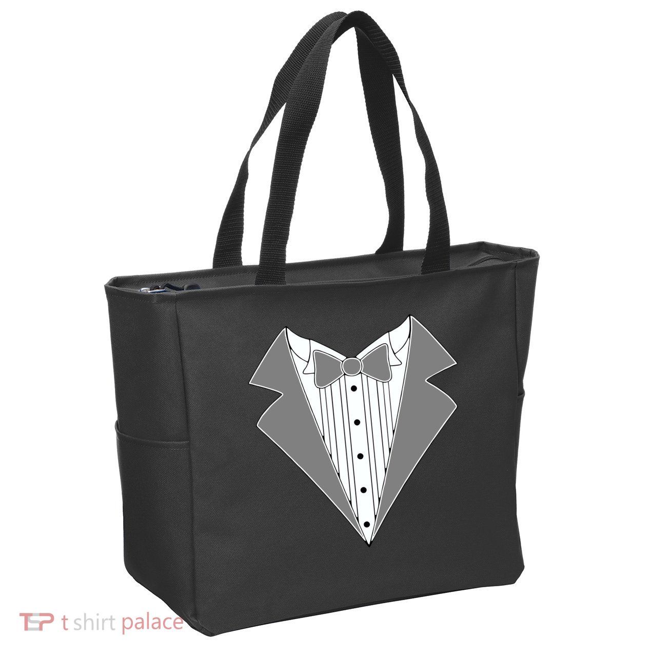 Silver Tuxedo Wedding Tux Zip Tote Bag