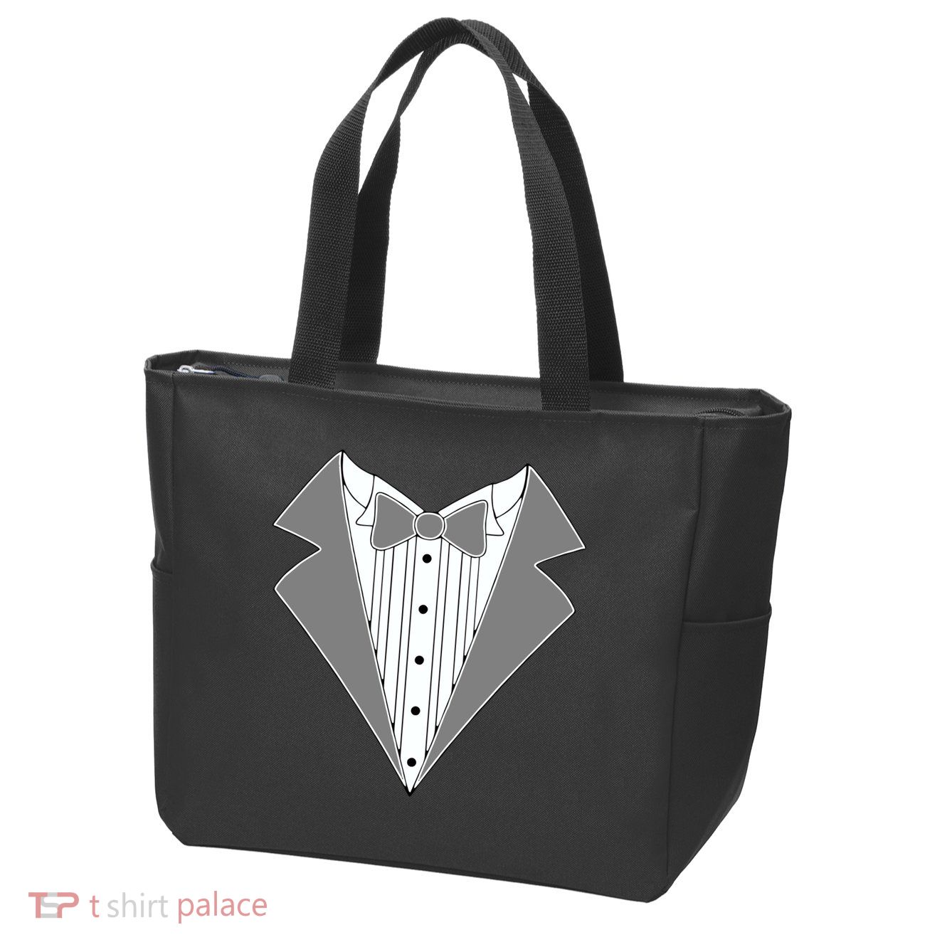 Silver Tuxedo Wedding Tux Zip Tote Bag