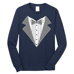 Silver Tuxedo Wedding Tux Long Sleeve Shirt