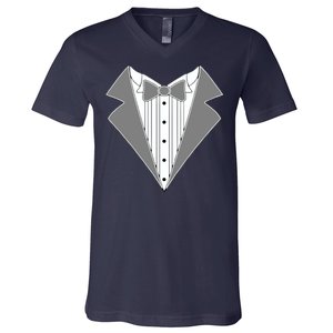 Silver Tuxedo Wedding Tux V-Neck T-Shirt