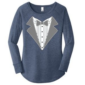 Silver Tuxedo Wedding Tux Women's Perfect Tri Tunic Long Sleeve Shirt