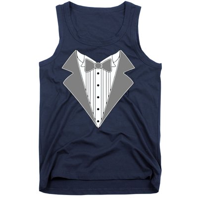 Silver Tuxedo Wedding Tux Tank Top