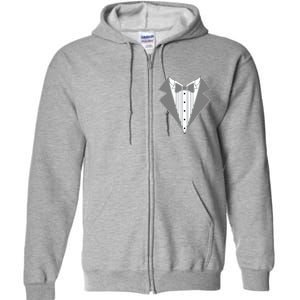 Silver Tuxedo Wedding Tux Full Zip Hoodie