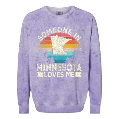 Someone In Minnesota Loves Me Retro Minnesota Colorblast Crewneck Sweatshirt