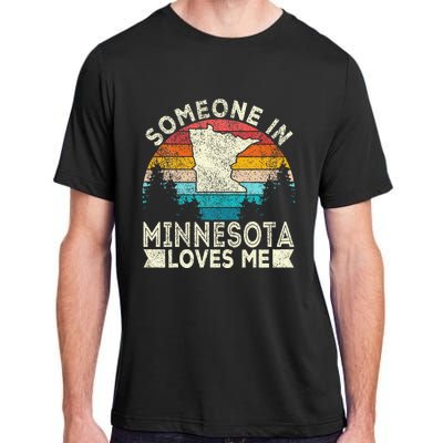 Someone In Minnesota Loves Me Retro Minnesota Adult ChromaSoft Performance T-Shirt