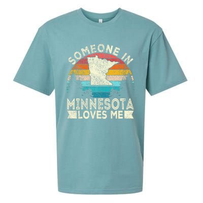 Someone In Minnesota Loves Me Retro Minnesota Sueded Cloud Jersey T-Shirt