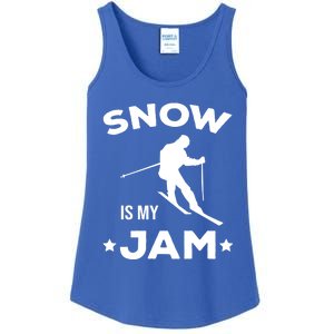 Snow Is My Jam Skiing Lover Sports Ski Instructor Skier Funny Gift Ladies Essential Tank