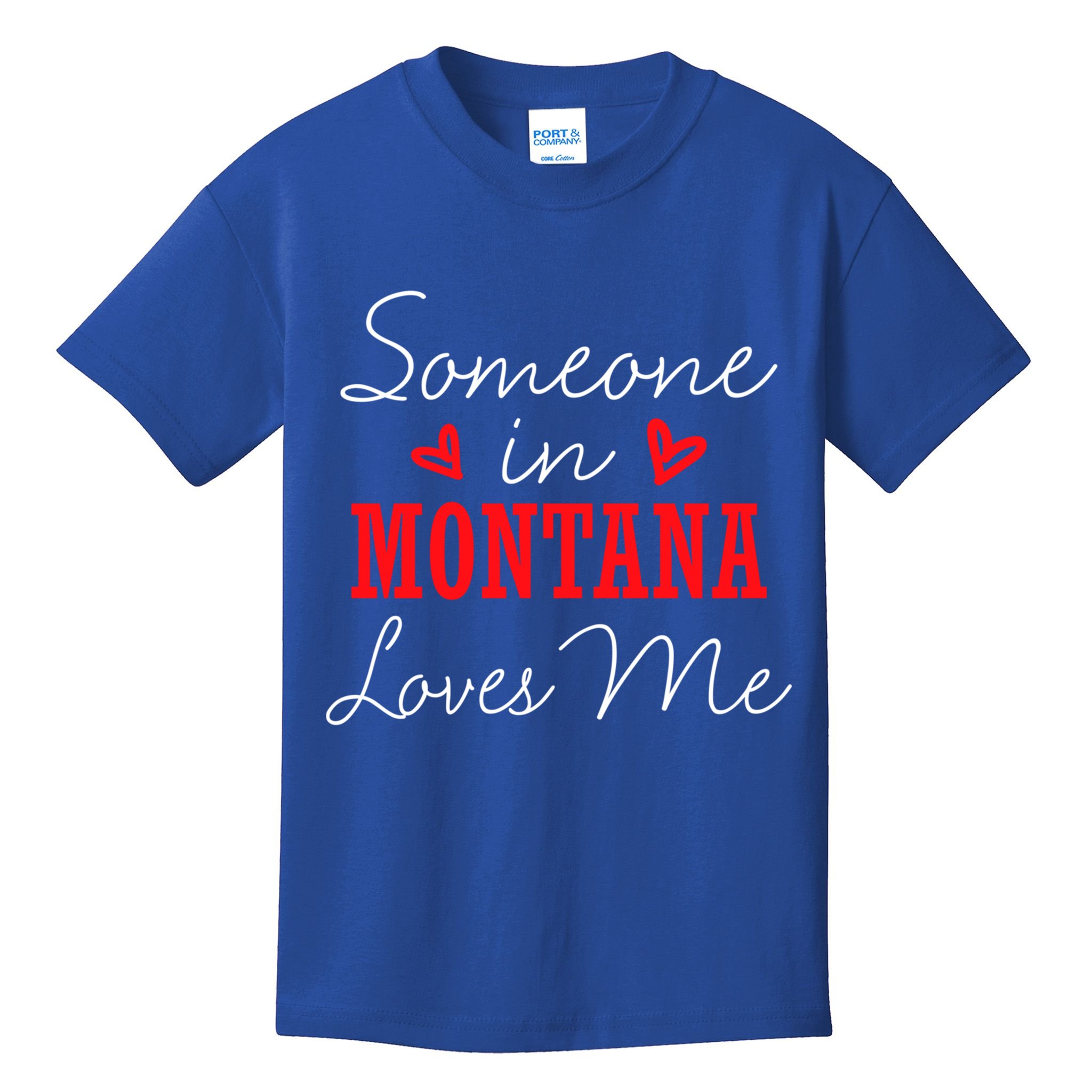 Someone In Montana Loves Me Relationship Couple Helena Funny Gift Kids T-Shirt