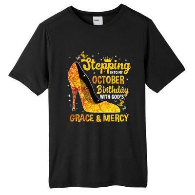 Stepping Into My October Birthday With Gods Grace and Mercy Tall Fusion ChromaSoft Performance T-Shirt