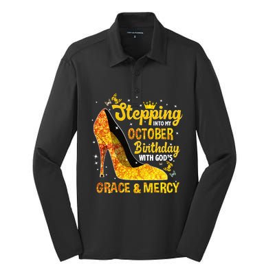 Stepping Into My October Birthday With Gods Grace and Mercy Silk Touch Performance Long Sleeve Polo