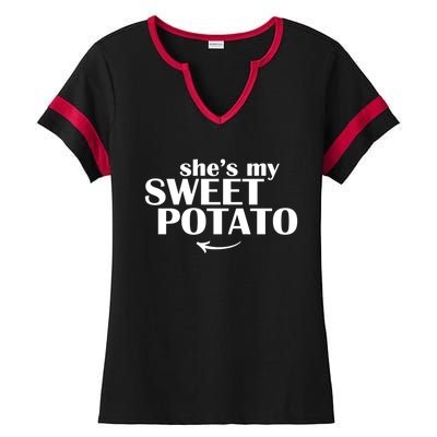 She Is My Sweet Potato I Yam Cute Couples Matching Funny Gift Ladies Halftime Notch Neck Tee