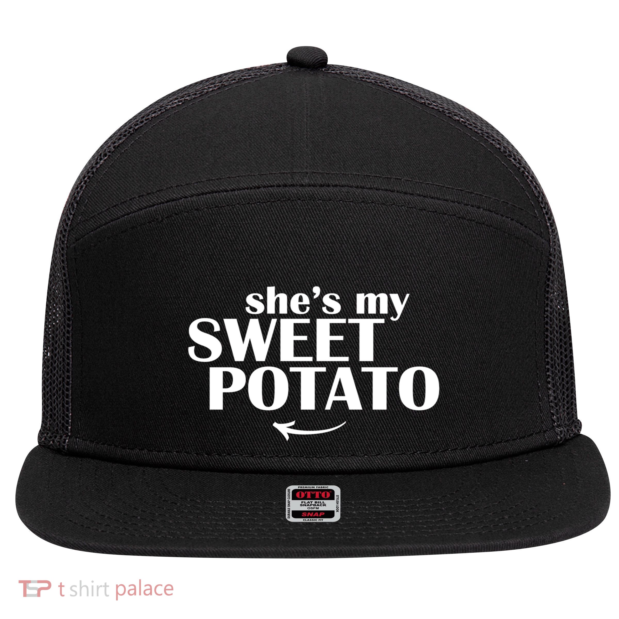 She Is My Sweet Potato I Yam Cute Couples Matching Funny Gift 7 Panel Mesh Trucker Snapback Hat