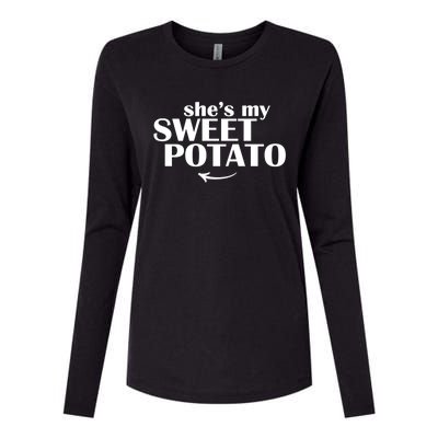 She Is My Sweet Potato I Yam Cute Couples Matching Funny Gift Womens Cotton Relaxed Long Sleeve T-Shirt