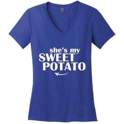 She Is My Sweet Potato I Yam Cute Couples Matching Funny Gift Women's V-Neck T-Shirt