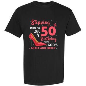 Stepping Into My 75th Birthday With Gods Grace & Mercy Garment-Dyed Heavyweight T-Shirt