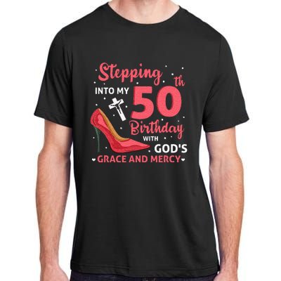 Stepping Into My 75th Birthday With Gods Grace & Mercy Adult ChromaSoft Performance T-Shirt