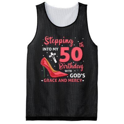 Stepping Into My 75th Birthday With Gods Grace & Mercy Mesh Reversible Basketball Jersey Tank