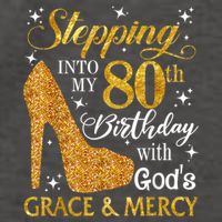 Stepping Into My 80th Birthday With God's Grace And Mercy Vector Backpack