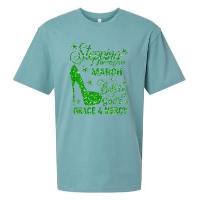 Stepping Into My March Birthday With Gods Grace And Mercy Sueded Cloud Jersey T-Shirt