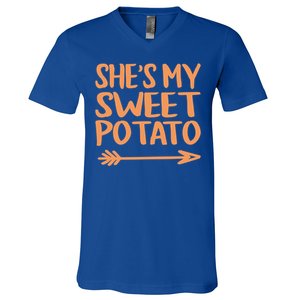 She Is My Sweet Potato I Yam Couples Thanksgiving Fall Gift V-Neck T-Shirt