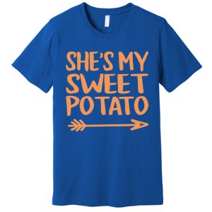 She Is My Sweet Potato I Yam Couples Thanksgiving Fall Gift Premium T-Shirt