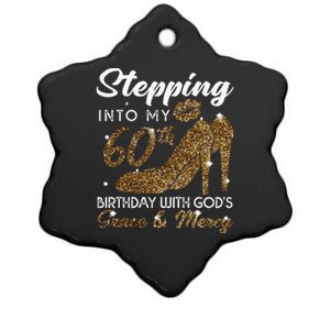 Stepping Into My 78th Birthday With Gods Grace & Mercy Ceramic Star Ornament