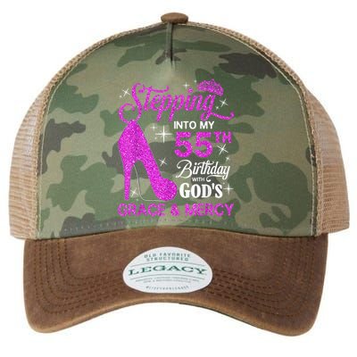 Stepping Into My 55th Birthday With God's Grace And Mercy Legacy Tie Dye Trucker Hat