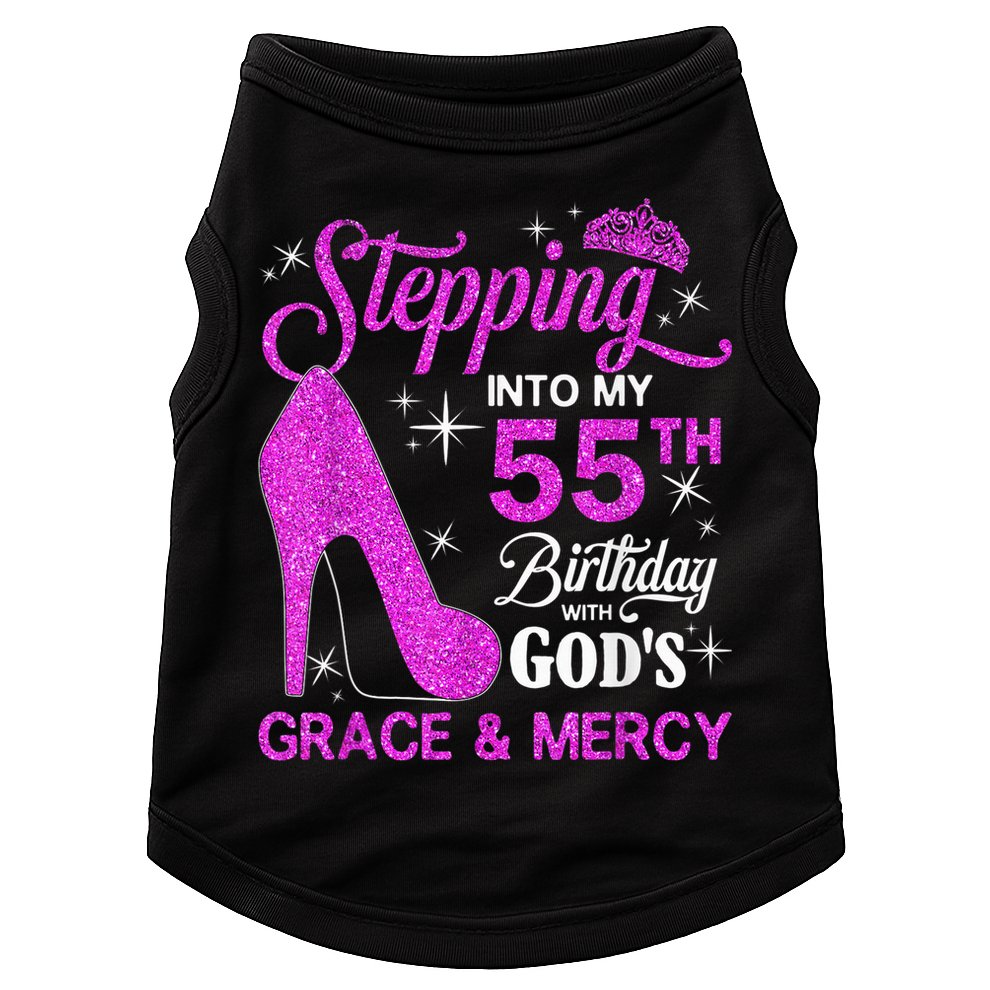 Stepping Into My 55th Birthday With God's Grace And Mercy Doggie Tank