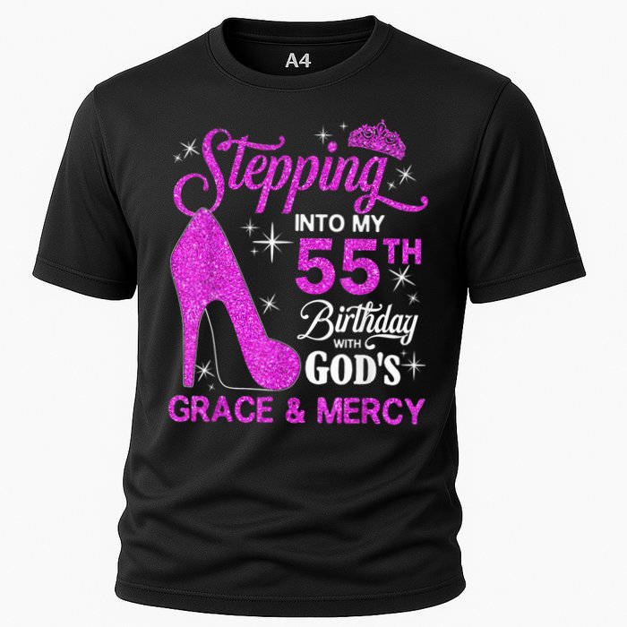 Stepping Into My 55th Birthday With God's Grace And Mercy Cooling Performance Crew T-Shirt