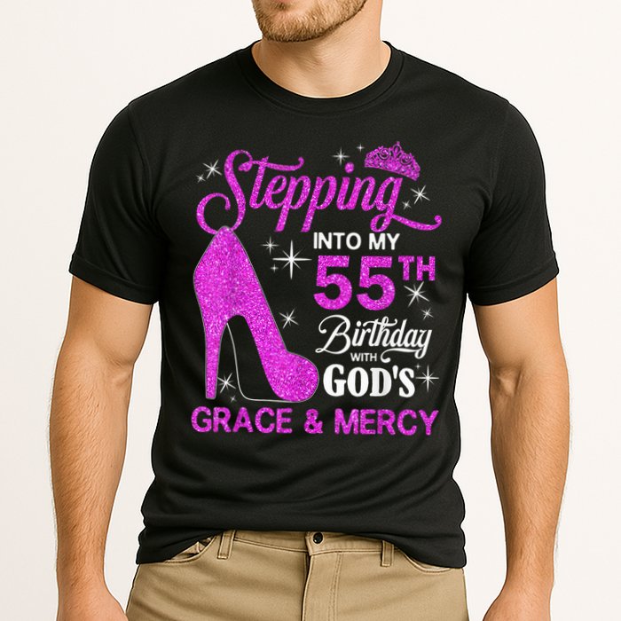 Stepping Into My 55th Birthday With God's Grace And Mercy Cooling Performance Crew T-Shirt