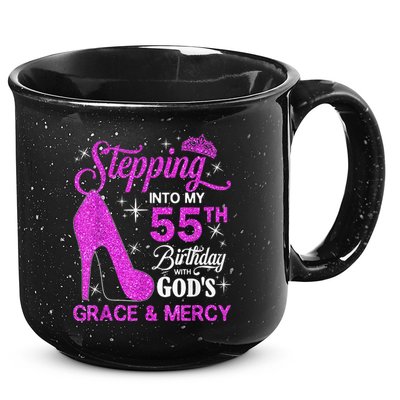 Stepping Into My 55th Birthday With God's Grace And Mercy 15oz Campfire Ceramic Mug