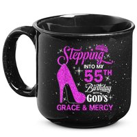 Stepping Into My 55th Birthday With God's Grace And Mercy 15oz Campfire Ceramic Mug