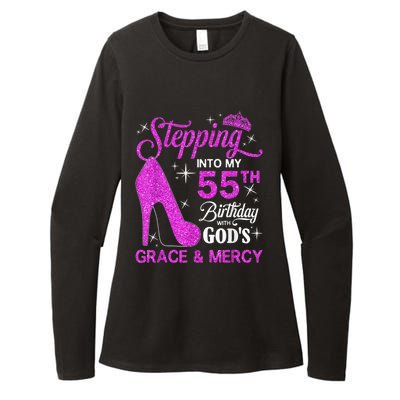 Stepping Into My 55th Birthday With God's Grace And Mercy Womens CVC Long Sleeve Shirt