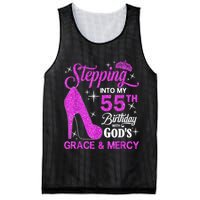 Stepping Into My 55th Birthday With God's Grace And Mercy Mesh Reversible Basketball Jersey Tank