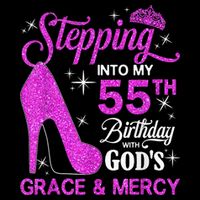 Stepping Into My 55th Birthday With God's Grace And Mercy Mesh Reversible Basketball Jersey Tank
