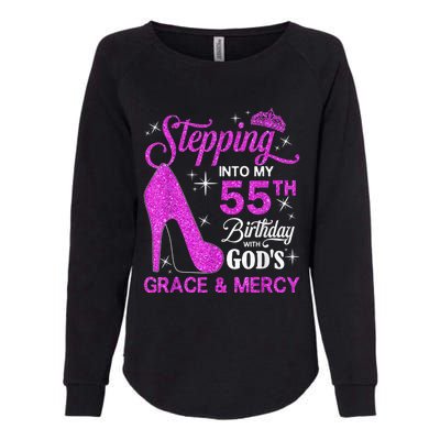 Stepping Into My 55th Birthday With God's Grace And Mercy Womens California Wash Sweatshirt