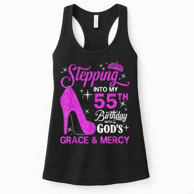 Stepping Into My 55th Birthday With God's Grace And Mercy Womens Tank Top