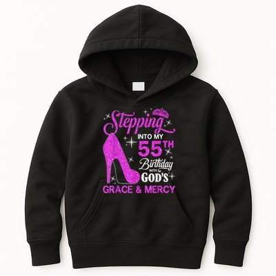 Stepping Into My 55th Birthday With God's Grace And Mercy Kids Hoodie
