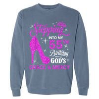 Stepping Into My 55th Birthday With God's Grace And Mercy Garment-Dyed Sweatshirt