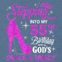 Stepping Into My 55th Birthday With God's Grace And Mercy Garment-Dyed Sweatshirt