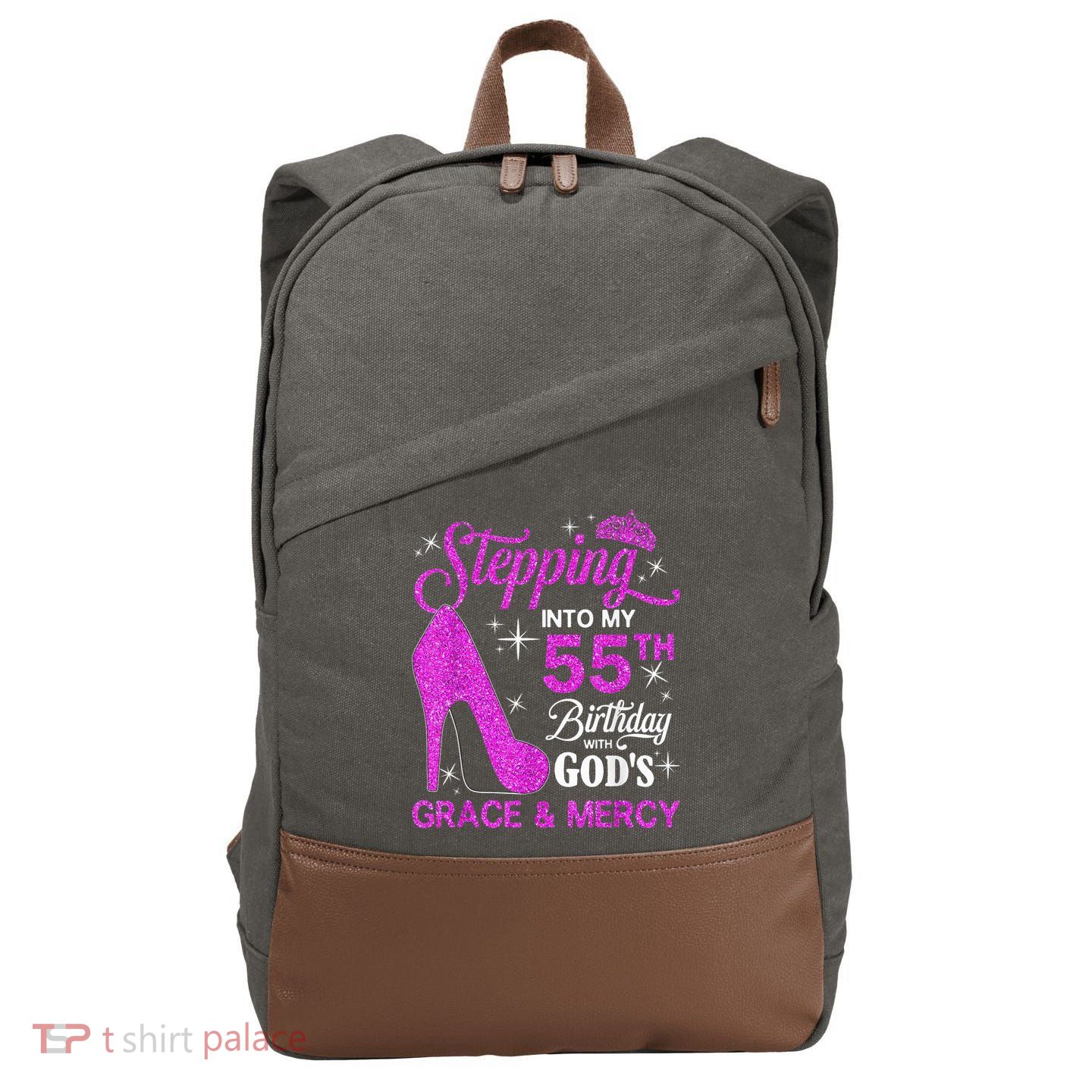 Stepping Into My 55th Birthday With God's Grace And Mercy Cotton Canvas Backpack